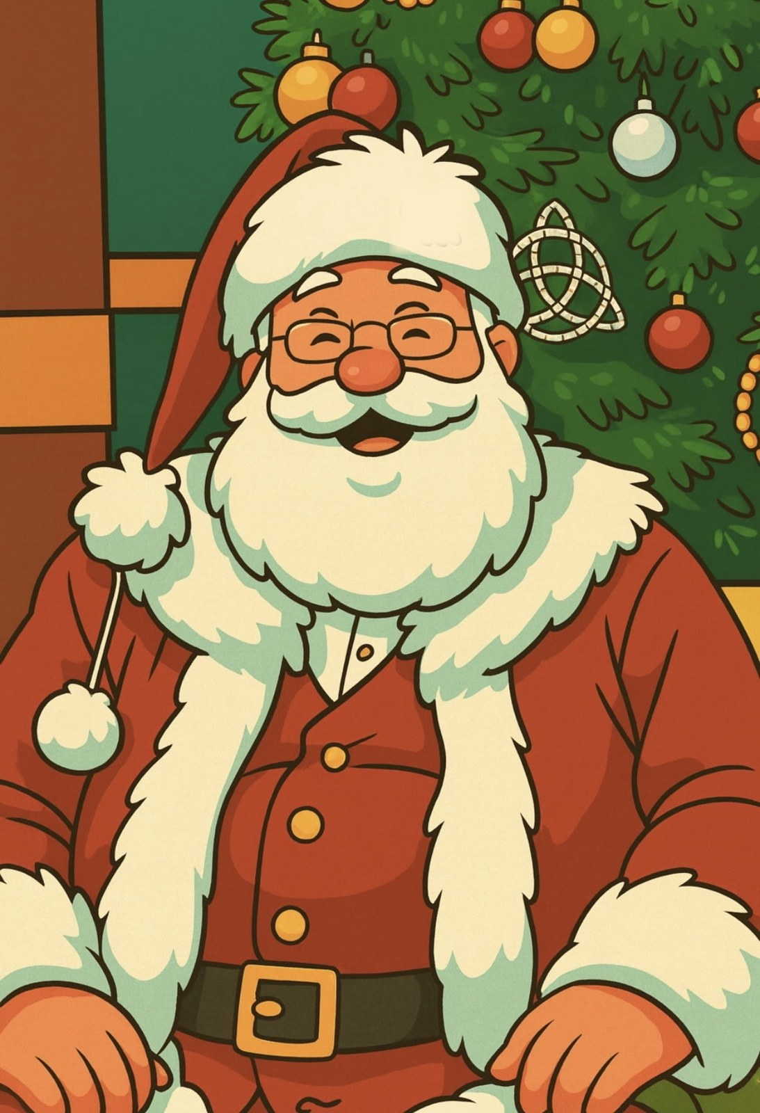 Cartoon drawing of Santa Claus